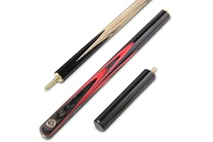 BAIZE MASTER G14 Gold Series 57 Inch EMPEROR English Pool Cue Hand Spliced ¾ Jointed Professional Ebony 8-Ball Pool Cue with a Precision 8mm Tip and 6 Inch Mini Butt Extension