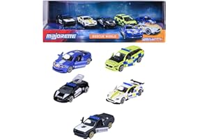 Majorette - SOS Monde 5 Pièces Giftpack - Véhicules à Roues Libres - Reproduction Originale des Véhicules de Secours Européens à l'Echelle 1/64ème - Fonctions de Jeu - A Partir de 3 Ans