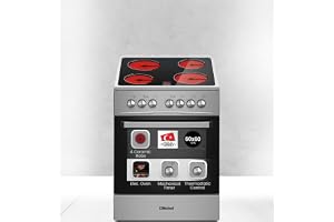 Nobel 60x60cm Vitroceramic Cooking Range 4 Highlight Ceramic Heaters, 70L Electric Oven, 9 Power Levels, Turbo Fan, Mechanical Timer, Double Glass Door, Cooling Fan - NGC60VTI