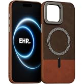 Ehr. iPhone 15 ile Uyumlu Magsafe Wireless Şarj &Ouml;zellikli Mat S&uuml;et Deri Nakışlı İ&ccedil;i Kadife Silikon Arka Kapak (Kahverengi, iP