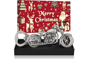 LKKCHER Décapsuleur Moto - Cadeau de Noël pour Hommes, Papa, Ami - Bière Moto - Argent Avec Emballage et Carte de Noël
