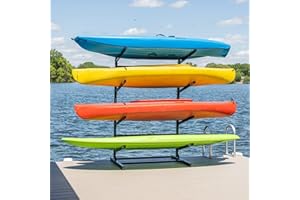Teal Triangle Freestanding G-Watersport Kayak and SUP Outdoor Storage Rack, Heavy Duty Adjustable Weatherproof Stand