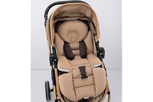 Pushchair/Stroller Cushion- Pram Accessories -Seat Liner -Umay Baby 100% Cotton (Brown)