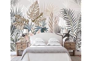 Naturempress Carta Da Parati 3D Moderna Foglie Tropicali Colorate Fotomurali Moda Decorazione da Muro XXL Poster Gigante Design Carta per pareti