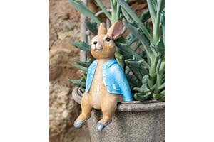 Pot Buddies Beatrix Potter Peter Rabbit Sitting Figure Plant Pot Hanger - Handmade Garden Ornament - Decorative Flower Planter Figurine