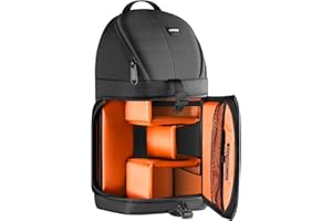 Neewer Professional Camera Case Sling Backpack for Nikon Canon Sony and Other DSLR Cameras and Lens,Tripod,Other Accessories,Durable Waterproof and Tear Proof Bag with Padded Dividers(Orange)