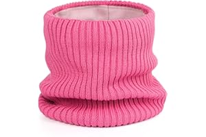 molti Kinder Winter Loop Schal mit Fleecefutter – gestrickter Schlauchschal & Halswärmer | warm, weich & hautfreundlich | Farben: Beige, Grau, Schwarz, Rosa | Unisex Jungen & Mädchen