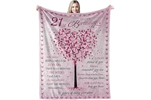 GRESATEK Gifts for 21 Year Old Girl, 21 Year Old Girl Birthday Gifts for Her 21st Birthday Decorations Blanket Best Gifts Ideas for Girl Throw Blankets 50"X60"