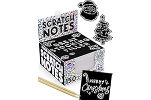 PURPLE LADYBUG Scratch Art Notes for Kids and Teens - 150 Sheets - Fits Small Gift Bags, Stocking Fillers for Teenage Boys & Teenage Girls - Craft Activity Gift for Teens (Silver Holographic)