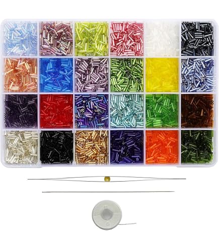 Lot De 500 Perles De Rocaille Tubes Multicolores 5mm - Pour Création De Bijoux