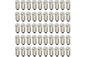 Paket med 50 miniatyr E10-skruvlampor 3.8V 0.3A varmt vitt - bredstråliga lampor för inspektionslampor, ficklampor, mikroskop