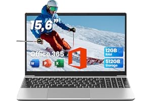 jumper Laptop 15,6 Zoll FHD Display, 12GB RAM 512GB SSD TF Erweitern 512GB, Office 365, 5205U Prozessor, Leichte Business und Studenten Notebook, 2 Stereo-Lautsprecher/Typ-C/USB 3.0/Zehnertastatur
