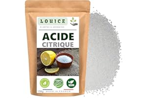 LOUICE Acide Citrique 100g - Multi-Usages : Entretien, Cuisine & Cosmétique - Détartrant Naturel, Conservateur & Nettoyant Écologique
