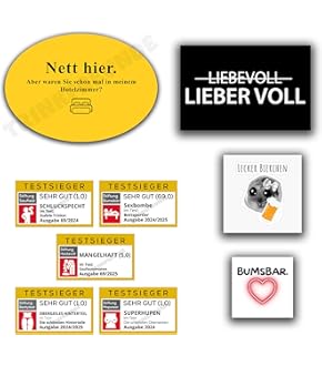 60x Malle Sticker Set Drinkoparty - 12 Motive UV-beschichtet Party Aufkleber