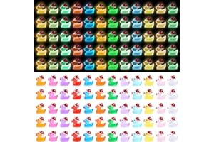 DTYDECLE 60 Stück Weihnachten Mini Leuchtende Enten, 12 Farben Bunte Leuchtende Enten Harz Für Aquarium Puppenhaus Miniaturgarten Handwerk Topfdekorationen DIY