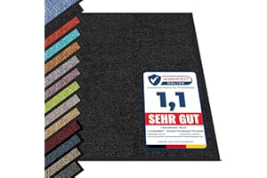 etm® Wycieraczka w wielu rozmiarach, pod drzwi wejściowe, do użytku wewnątrz i na zewnątrz (czarna, 40 x 60 cm)