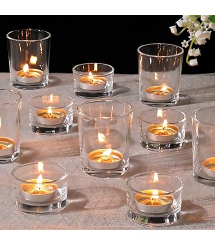 Warmhm Pack of 10 Christmas Decoration Ball Glass Candle Warmhm Pack of 10 Christmas Decoration Ball Glass Candle
