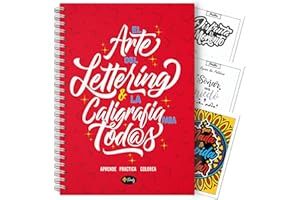 Finoly Cuaderno Lettering Adultos | Libro Lettering y Caligrafía para Colorear a Mano | Cuaderno Caligrafía y Lettering Principiantes y Avanzados | Libro Aprender a Escribir A4