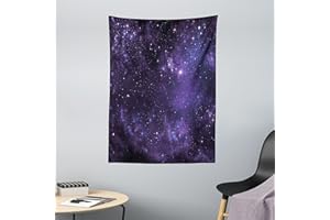 ABAKUHAUS Galaxia Tapiz de Pared y Cubrecama Suave, Cuerpos Celestiales en el Cielo de Noche Polvo de Estrellas Mundo Mágico Espacio, Lavable Colores Firmes, 110 x 150 cm, Azul Marino