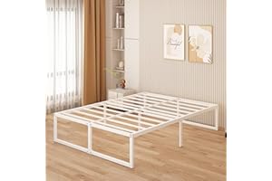 Yicensen Small Double Bed Frame 120x190 cm - 46 cm Height with Large Storage Under the Bed, Metal Bed Frame Small Double with Steel Slat Support, Easy Assembly, Noise Free, No Box Spring Needed, White