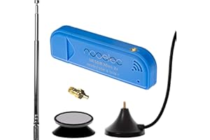 Nooelec NESDR Mini 2+ 0,5PPM TCXO RTL-SDR i ADS-B zestaw odbiorników USB z anteną, uchwytem i żeńskim adapterem SMA. RTL2832U i R820T2 Tuner. Tanie radio definiowane programowo do systemów Windows,