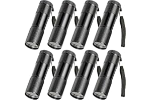 MEGYAD 8 Stück UV Taschenlampe: Schwarzlicht Taschenlampe mit 9 LEDs, Mini UV Lampe Schwarzlichtlampe Mini UV Lampe Ultraviolettes Licht für Unechte Banknoten Urin von Hunde und Andere Haustiere