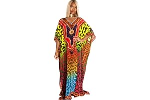 Landove Vestido Boho Mujer Largo Talla Grande Camisolas y Pareo Caftan