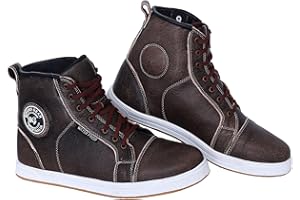 BIKERS GEAR AUSTRALIA PHILLIP ISLAND BG Bikers Gear Motorbike Boots Mens – Waterproof Leather Motorbike Shoes with Techno Gi Thermoplastic on Toe Cap & Heels Urban Street Riding Sneakers with Ankle Support & Anti-Slip Sole