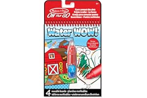 Melissa & Doug Water WOW! Livres de peinture magique de la ferme avec des stylos à eau, Livres de coloriage à l'eau pour enfants de 3 4 5 6 7, Jouets de voyage et packs d'activités pour tout-petits