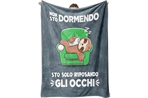 Niyewsor Regalo Uomo Compleanno, Regalos per Uomo Coperta, Festa del Papà Natale Regali per Lui, Nonno, Papà, Marito, Zio, Fidanzato, Bradipo Flanella Coperta 130 x 150cm