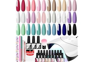 VANREESA Kit Semipermanente Unghie 18 Coloris Semipermanente Unghie con Lampada per Unghie a 36W U V/LED Smalto Semipermanente Unghie per Donna