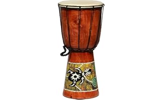 Wogeka - 40 cm Djembe - Bongo mit Dot-Paint Bemalung Schildkröte als Geschenk-Idee Afrika Style Drum Trommel 12