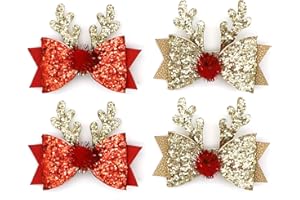 CHEERYMAGIC Christmas Hair Clip, Christmas Hairpin Antler Hair Clips Antler Hair Pin Xmas Hair Accessories for Women Girls Holiday Party A6-LJFJ