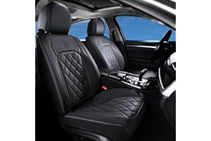 Coverado Seat Cover for Cars - Universal Front Seat Covers 2 Pieces Luxury Faux Leather Waterproof Car Seat Protector Fit Most Cars, Trucks, SUVS, or Vans