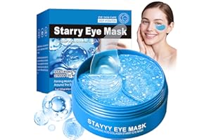 EHIOG 60 Piezas Parches de Ojos con Colágeno y Ácido Hialurónico, Atenuar Las Ojeras y Las Bolsas De Los Ojos, Mascarillas de Gel para Contorno de Ojos y Fatiga Ocular