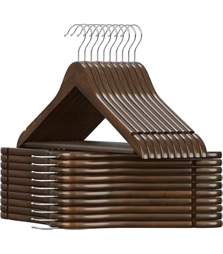 Kleerhanger Geschikt voor Thuis Massief Houten Kleding Kleerhangers voor Kleding Volwassenen Pak Hanger Rack Kast Organizer Kledingkast Houten Hanger met Metalen Haak (Kleur: Hout Hanger Man 3, Maat