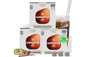 WATERDROP MICRODRINK waterdrop® Set COLA Senza Zucchero, 36 waterdrop cubetti per acqua aromatizzata, con Noce di Cola e Vitamine, Ideale con Acqua frizzante come bibita alternativa, Bibite Senza Calorie, Vitamina C