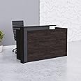Mahmayi Zelda 26R001 Modern Reception Desk| Reception Counter | 180cm_Black Brown Thermo Oak