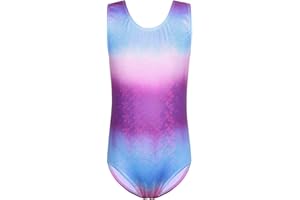 XFGIRLS Gymnastics Leotards for Girls Sleeveless Sparkle Leotards Dancing Ballet Gymnastics Athletic Leotards 3-15Years