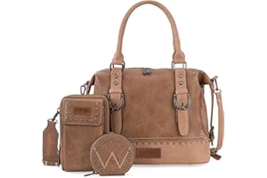 MONTANA WEST Wrangler 3Pcs Doctor Bag Sets for Women Top-handle Satchel Bag with Cell Phone Handbag and Coin Purse