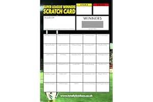 Totally Bonkers - Rugby League Fundraising Scratch Cards - 30 SQUARE - A6 (148x105mm) -10 Pack - TB0010 - Blind Card