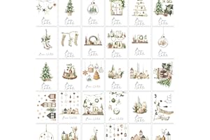 Bear and Bee Set di 30 biglietti natalizi italiani in formato A6 con buste marroni riciclate in carta kraft – Biglietti festivi per gli auguri natalizi