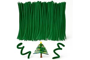 KIDS B CRAFTY Green Pipe Cleaners for Craft – 100 Chenille Stems for Kids Crafts | Dark Green 30 cm × 6 mm