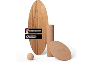 ‎FAVVITY Balance Board aus Eichenholz [Handgefertigt in Deutschland] FSC-zertifizierter Gleichgewichtstrainer mit Trainings-App | Waveboard Surf Balance Board Erwachsene & Kinder | Balanceboards - FAVVITY®
