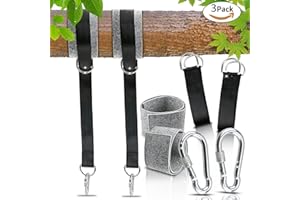 Gifort Cinghie per Amaca All'aperto, Cinghie Pendenti Altalena Albero 150cm con Cuscinetti e Gancio di Protezione Dell'albero, Contiene Fino a 550kg per Amache e Altalene da Campeggio