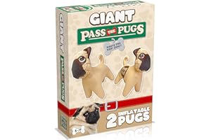 PASS THE PIGS Pass the Pugs Dice Game, bounce the inflatable pugs around the garden, house, pool or beach and see how they land, first to 100 points wins, gifts and toys for Boys, Girls and adults Aged 6 plus