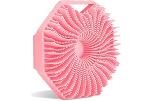 JUNBAOYYDS Körperbürste aus Silikon, Badebürste Dusche Duschbürste,Silikon Weichpelz Badebürste, Weiche Borsten und Sanftes Peeling, perfekt für Frauen, Männer (Rosa)