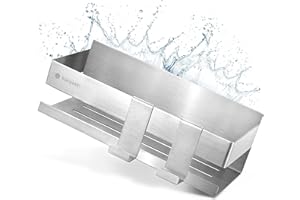 BORGETTI Duschablage ohne Bohren - superfest mit 3M Klebeband - rostfreier Edelstahl - als Duschregal, Duschkorb, Shampoo Halterung, Badregal, Badablage oder Gewürzregal - inkl. 2 Haken