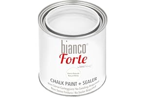 BIANCO SHABBY Bianco Forte - Blanco Natural - (250ml) Pintura a la Tiza con Acabado/Protección 2 en 1: Chalk Paint Súper Resistente para Muebles, Paredes y Puertas – Secado Rápido, Interior/Exterior, Mate