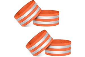 Heveer Bracciale Riflettente Elastico Bande Catarifrangente di Alta visibilità per Notturne Corsa Passeggiate Ciclismo 4 Pezzi